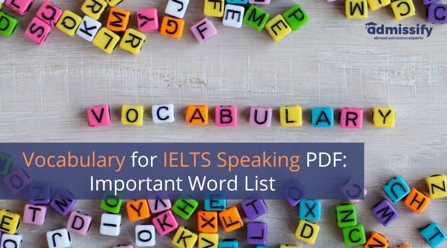 Vocabulary for IELTS Speaking PDF: Important word list 2026